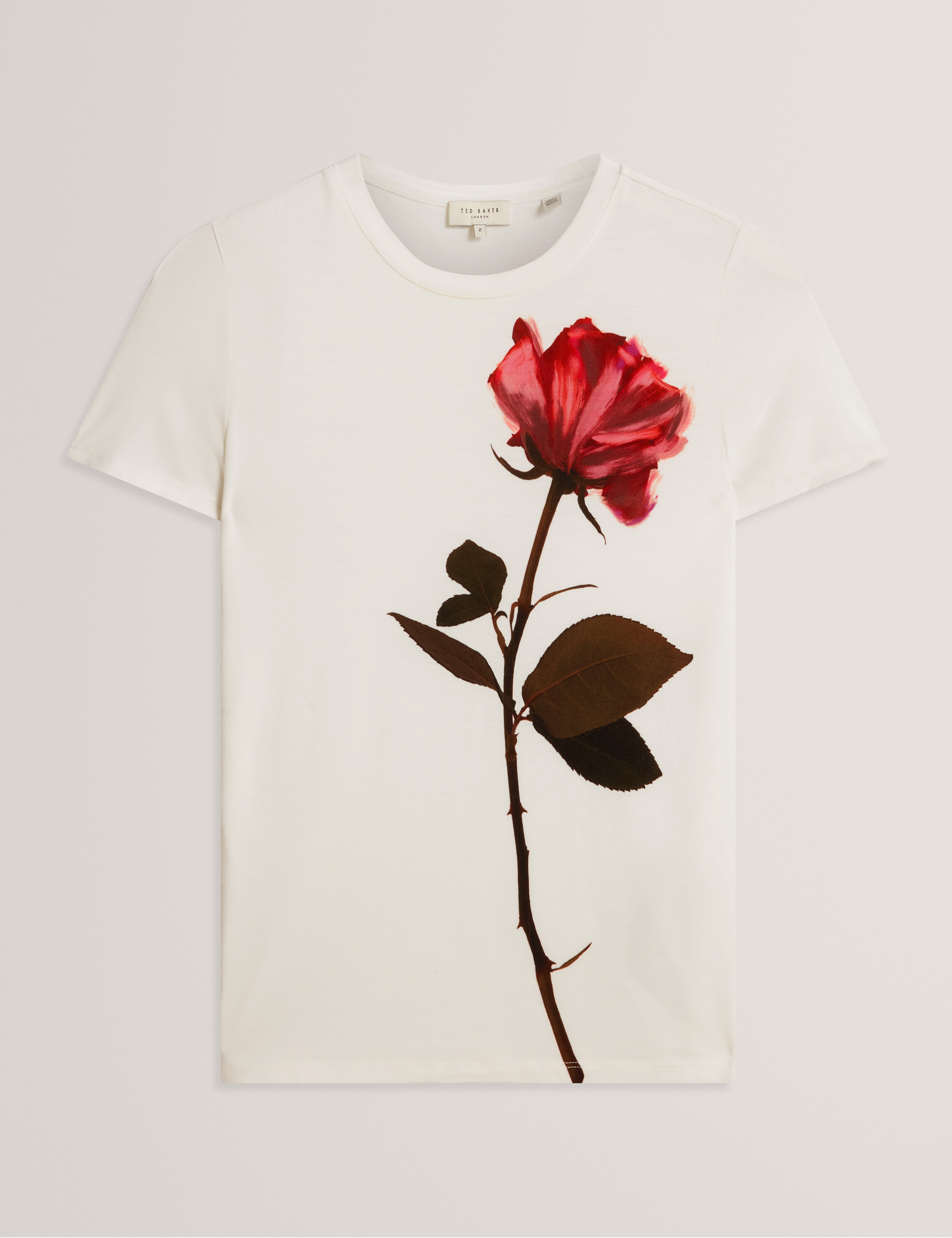JENELI: Floral Printed Fitted Tee