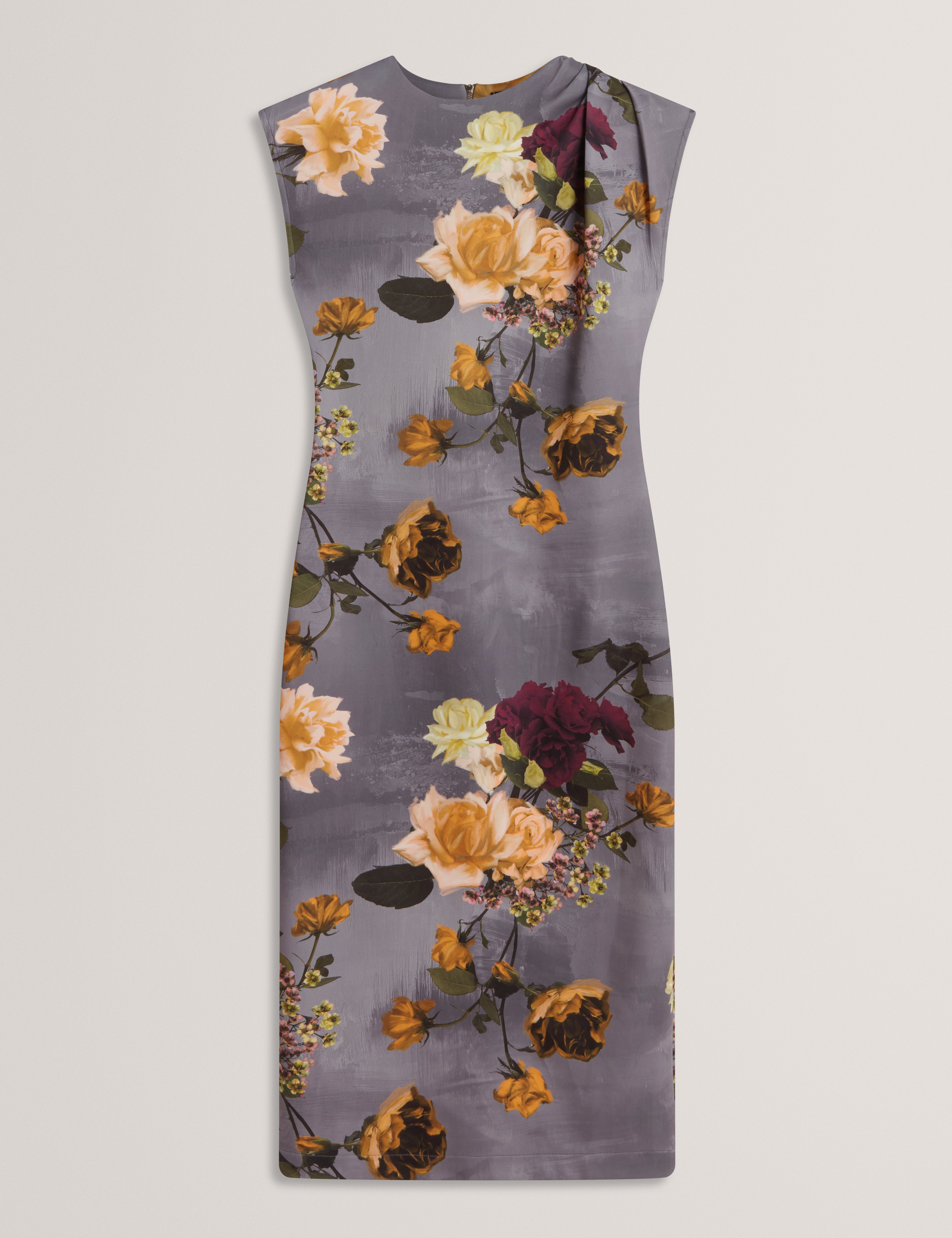 ISYA: Printed Scuba Midi Dress