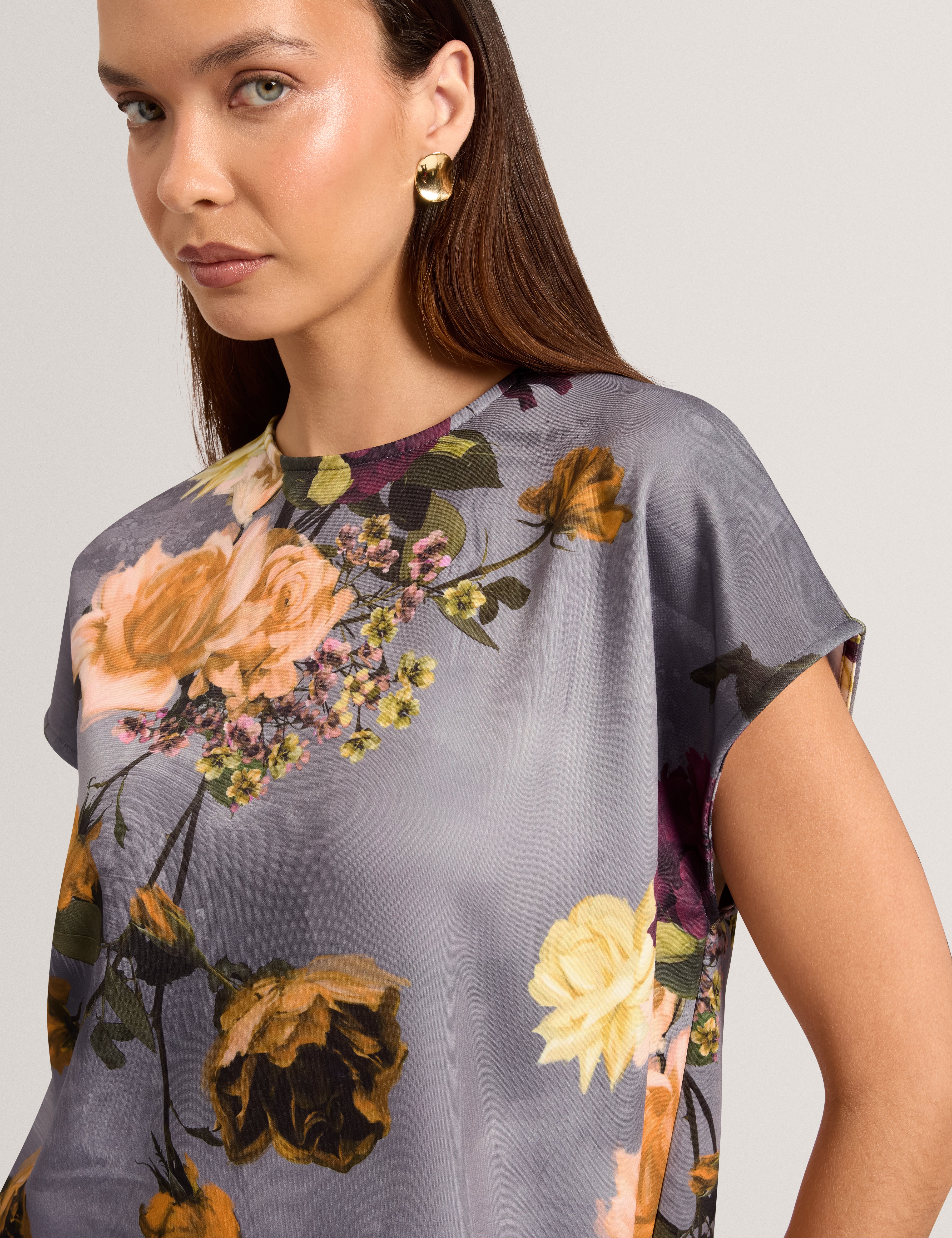 DILOE: Floral Printed Scuba Tunic
