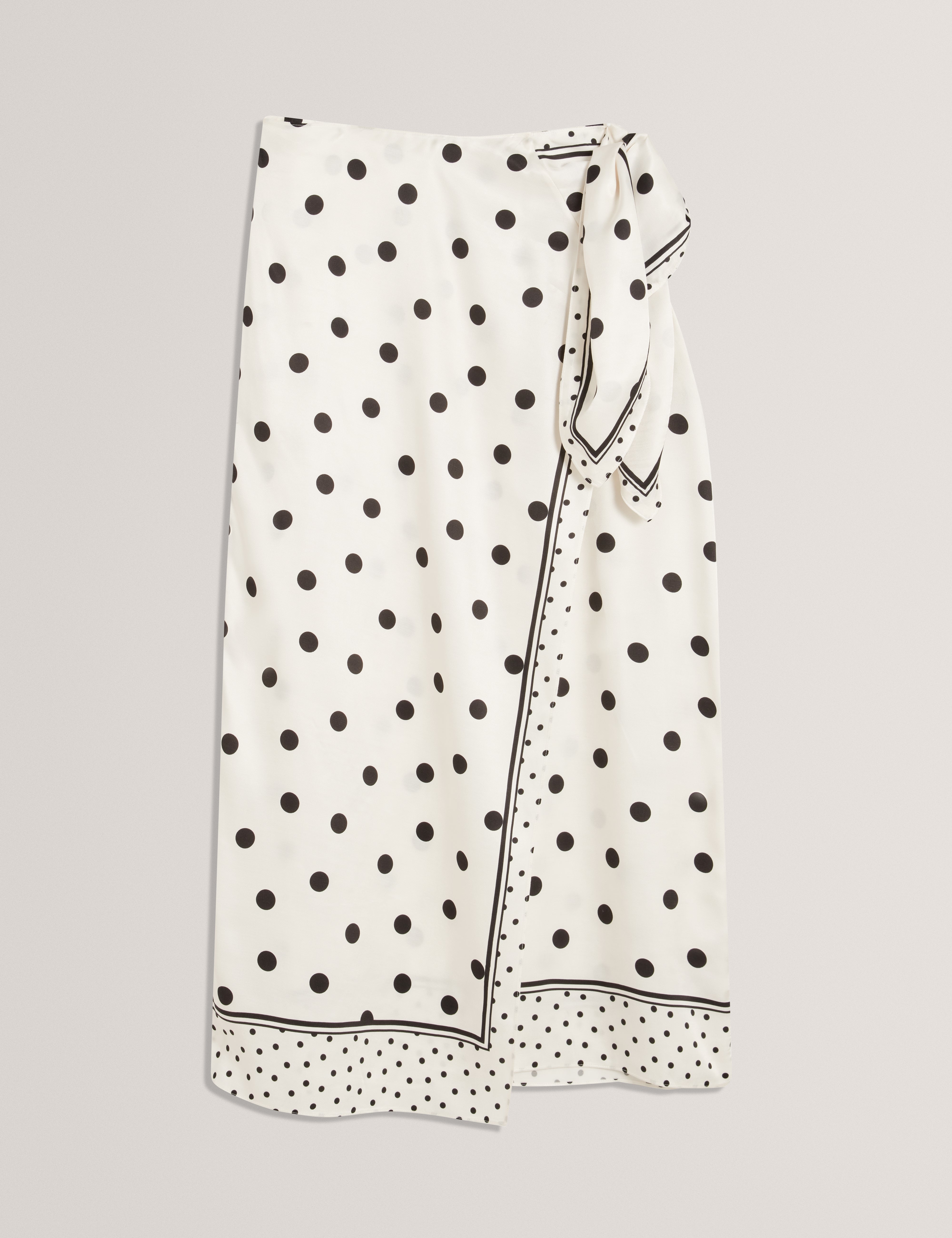 ALBBAA: Printed Knot Detail Wrap Midi Skirt