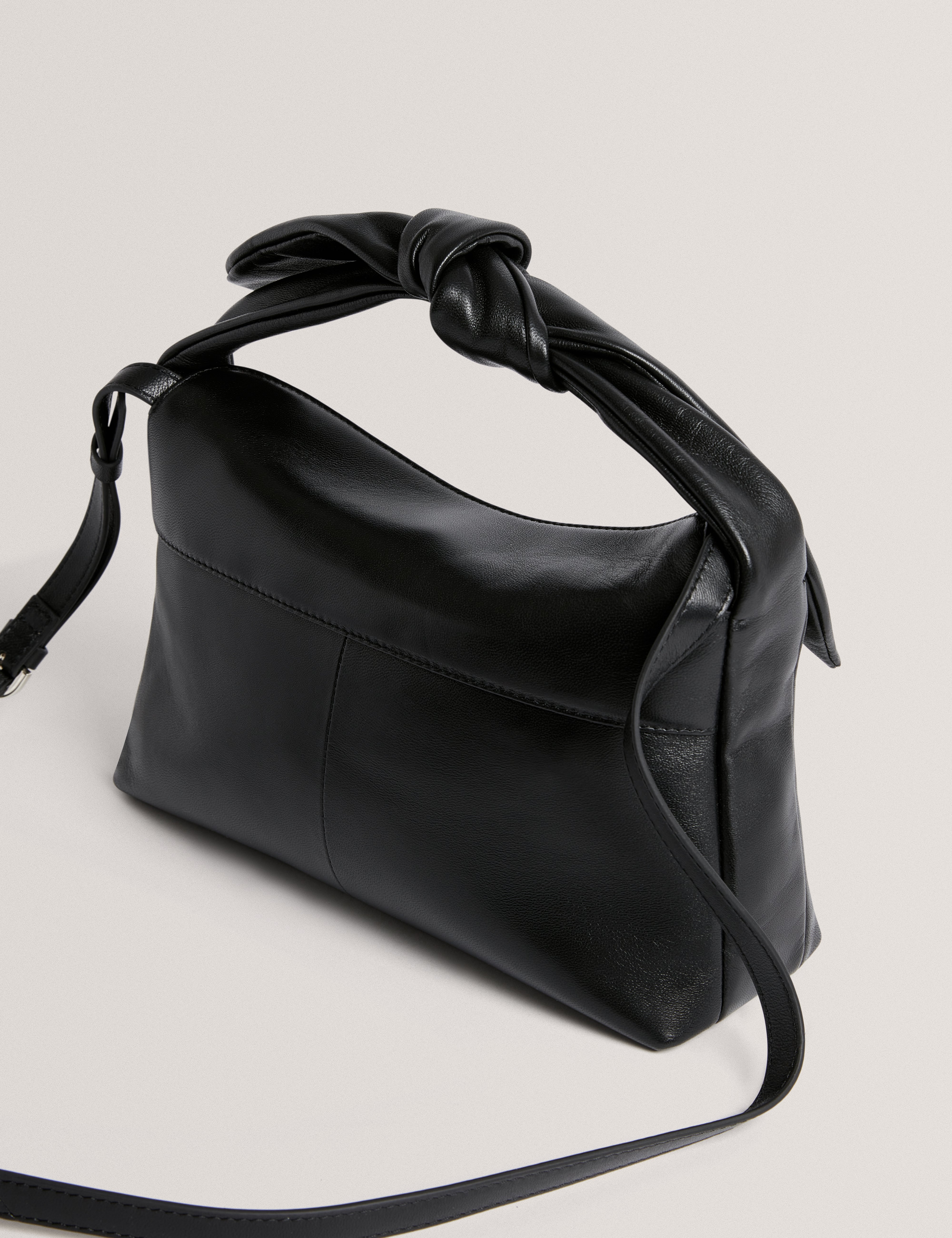 NYAAL: Soft Knot Bow leather Shoulder Bag