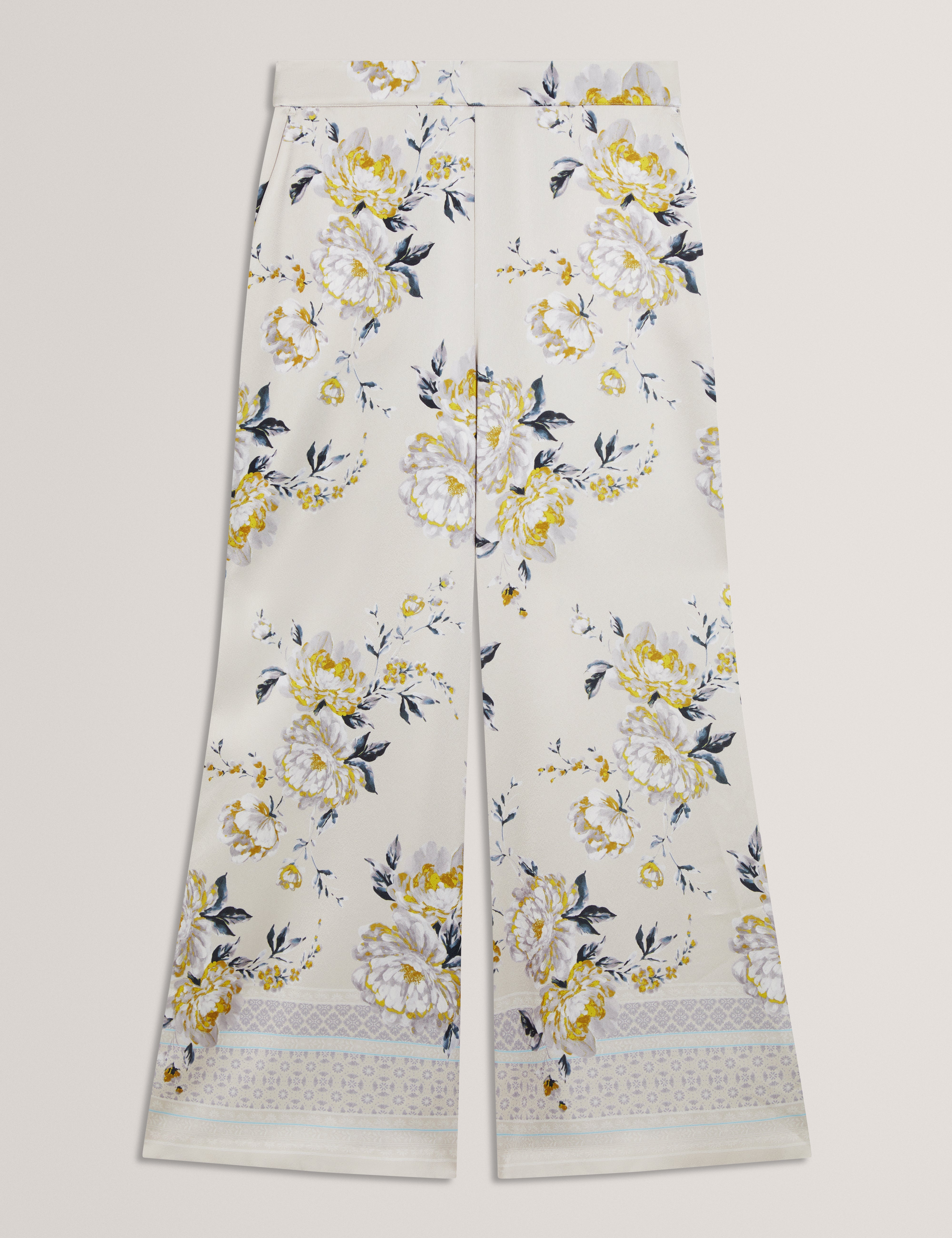 FUSTA: Floral Printed Wide Leg Trouser
