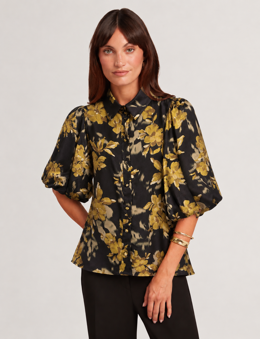 MERISSA: Printed Puff Sleeve Shirt