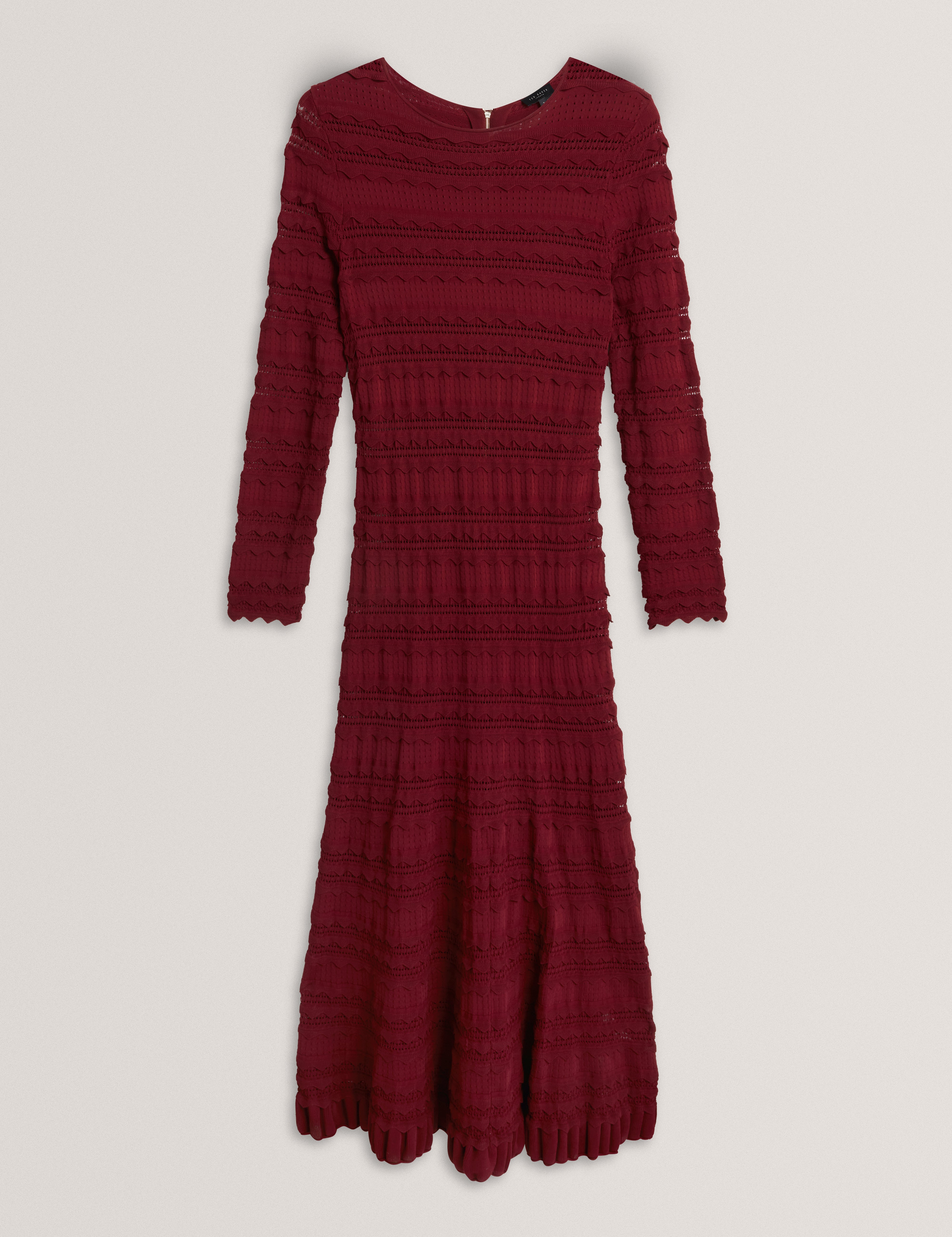 KASEYA: Long Sleeve Knitted Midi Dress