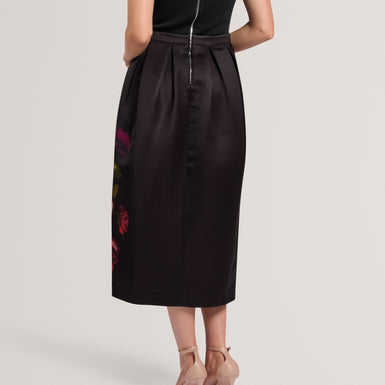 VENELLA: Mockable Midi Dress With Tulip Printed Skirt