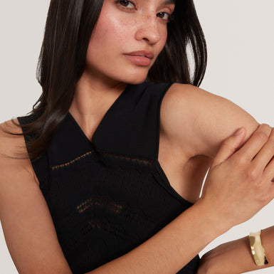 SOLEANE: Halter Neck Knitted Midi Dress