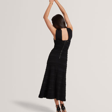 SOLEANE: Halter Neck Knitted Midi Dress