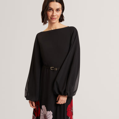 KAAMELI: Long Sleeve Printed Maxi Dress