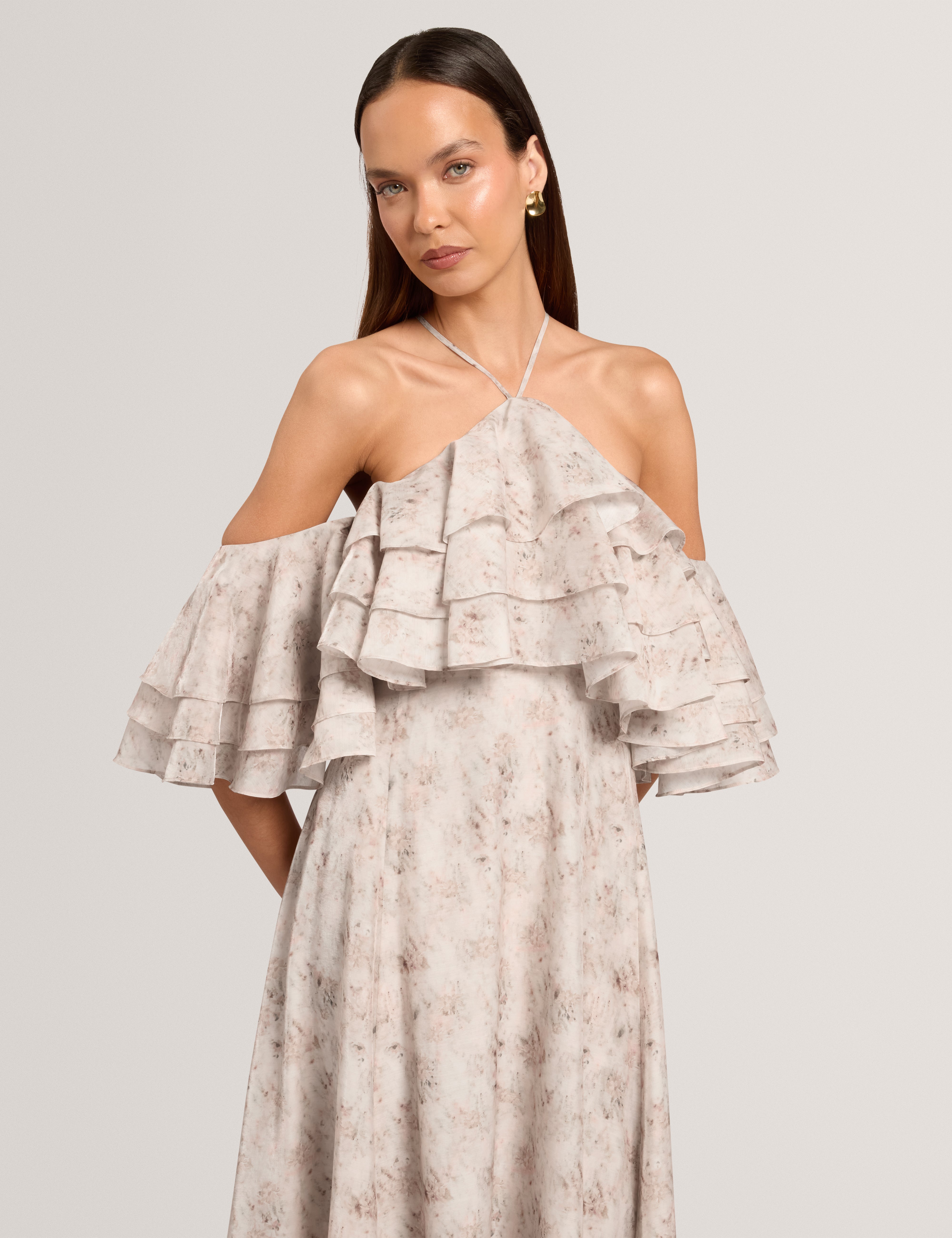 CEYLIA: Ruffle Maxi Dress