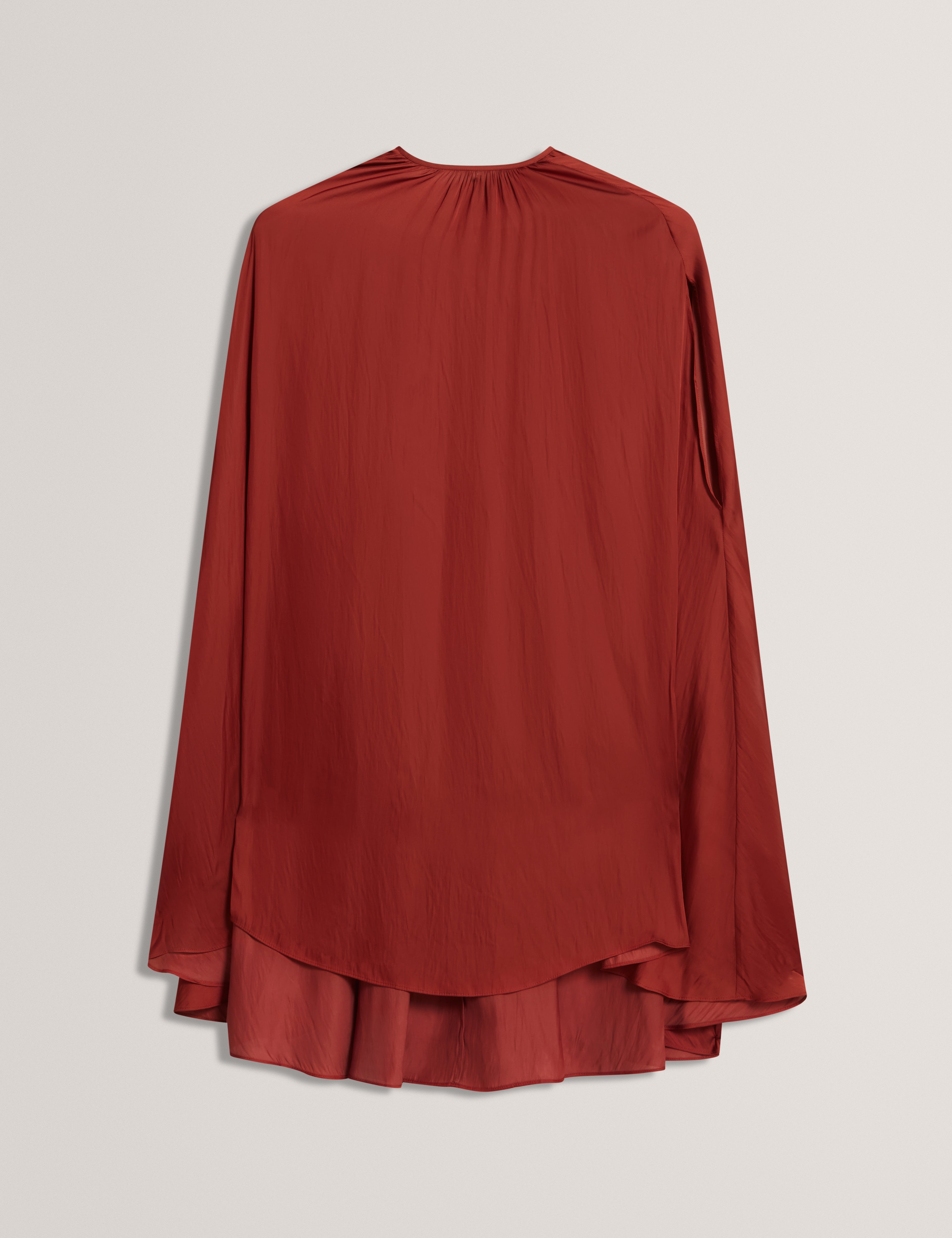 JOYELA: Satin Crew Neck Mini Dress