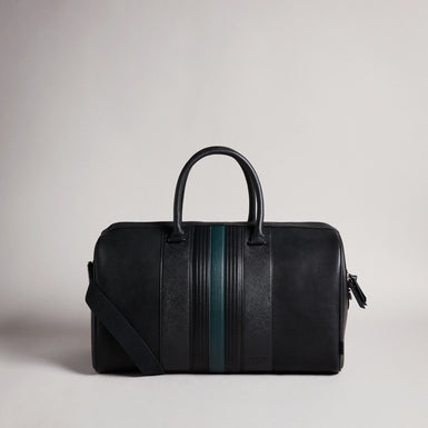 Men's Evyday-Striped Pu Holdall Black