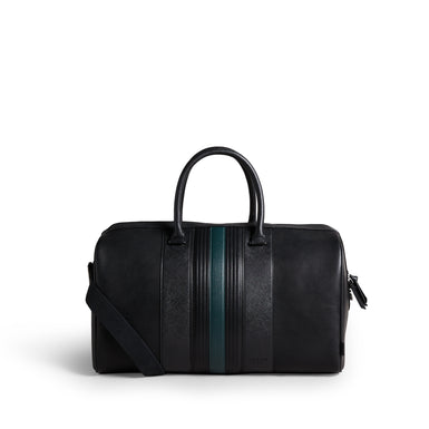 Men's Evyday-Striped Pu Holdall Black