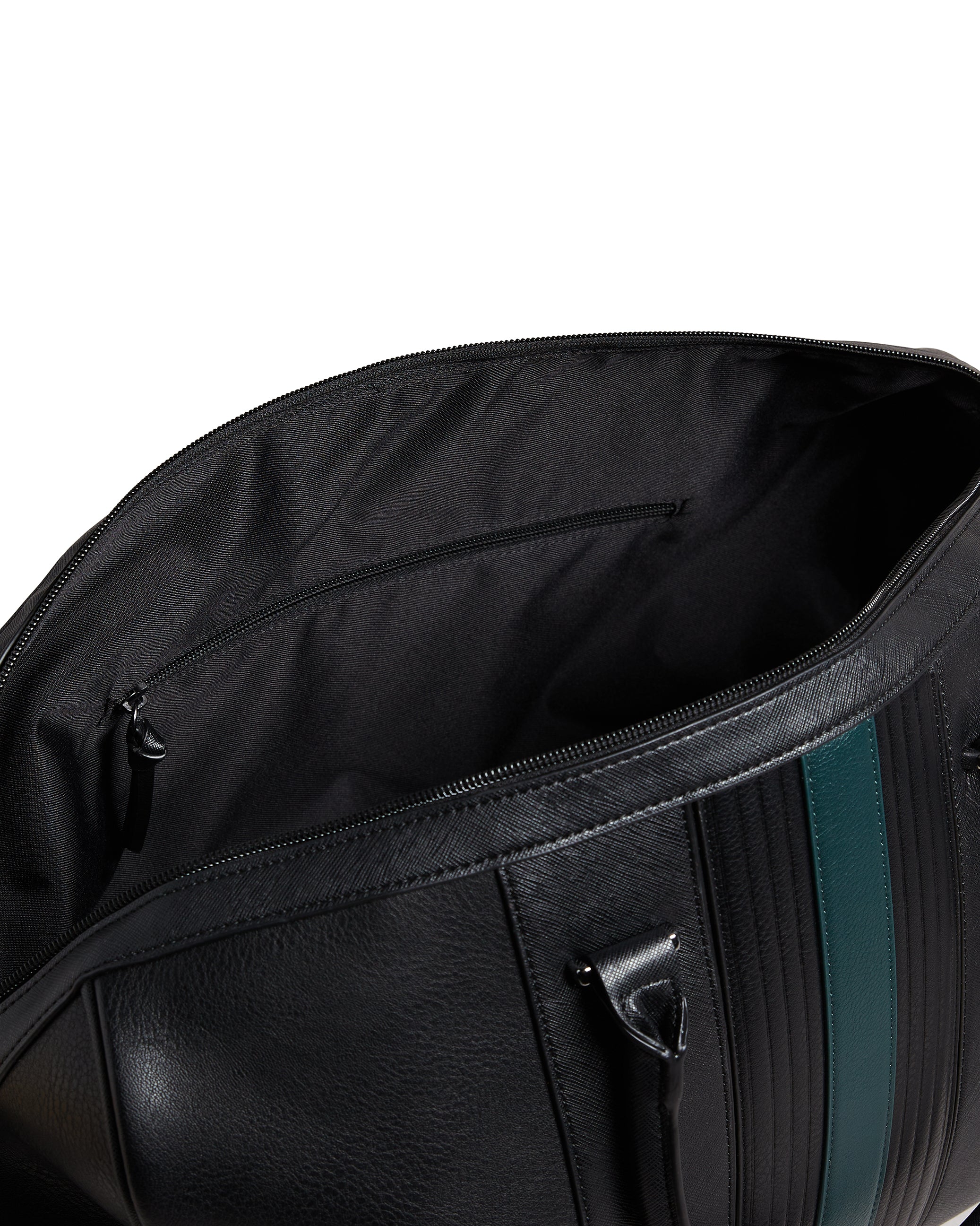 Men's Evyday-Striped Pu Holdall Black
