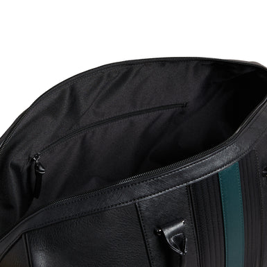 Men's Evyday-Striped Pu Holdall Black