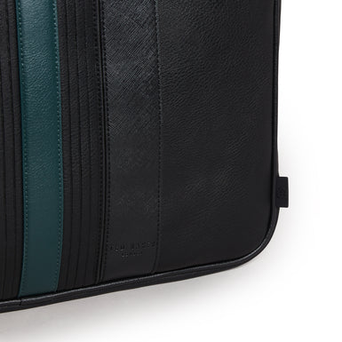 Men's Nevver-Striped Pu Document Bag Black
