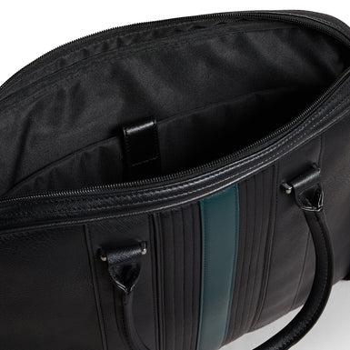 Men's Nevver-Striped Pu Document Bag Black