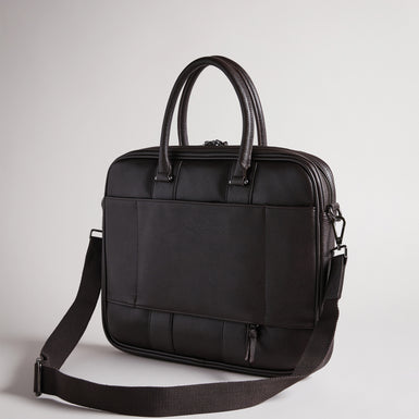 Men's Nevver-Striped Pu Document Bag Brn-Choc