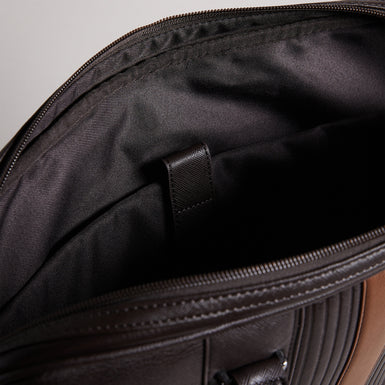 Men's Nevver-Striped Pu Document Bag Brn-Choc