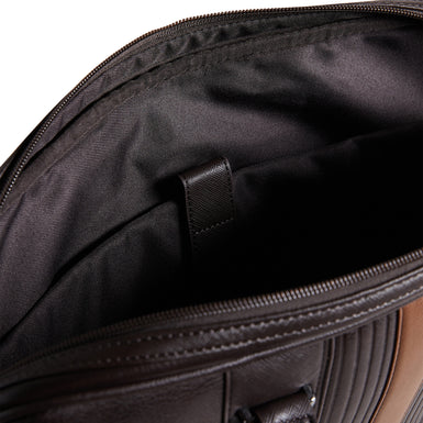 Men's Nevver-Striped Pu Document Bag Brn-Choc