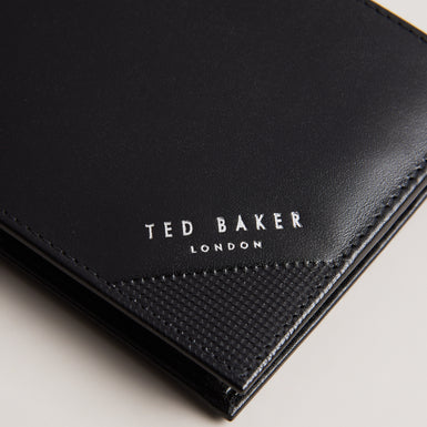 Men's Prugs-Embossed Corner Leather Bifold Black