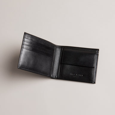 Men's Prugs-Embossed Corner Leather Bifold Black