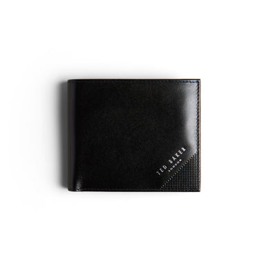 Men's Prugs-Embossed Corner Leather Bifold Black