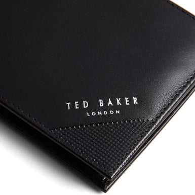 Men's Prugs-Embossed Corner Leather Bifold Black