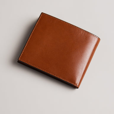 Men's Prugs-Embossed Corner Leather Bifold Tan