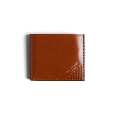 Men's Prugs-Embossed Corner Leather Bifold Tan
