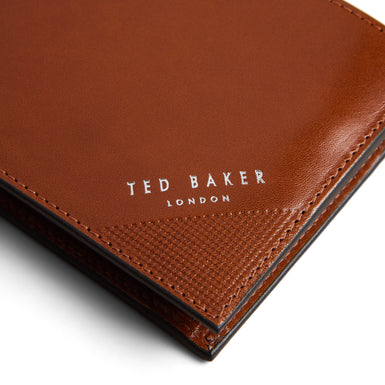 Men's Prugs-Embossed Corner Leather Bifold Tan