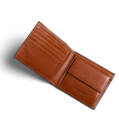 Men's Prugs-Embossed Corner Leather Bifold Tan