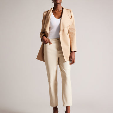 Women's Sarhaa-Knitted V Neck Fitted Vest White