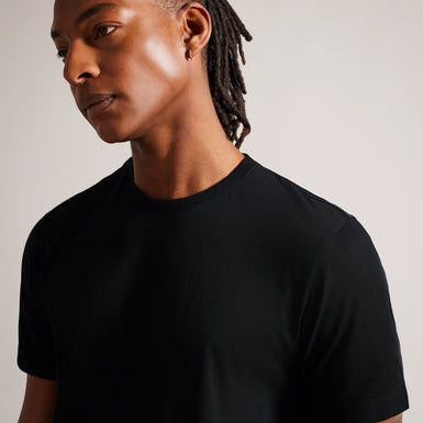 Men's TYWINN-SS Regular Plain T-Shirt Black