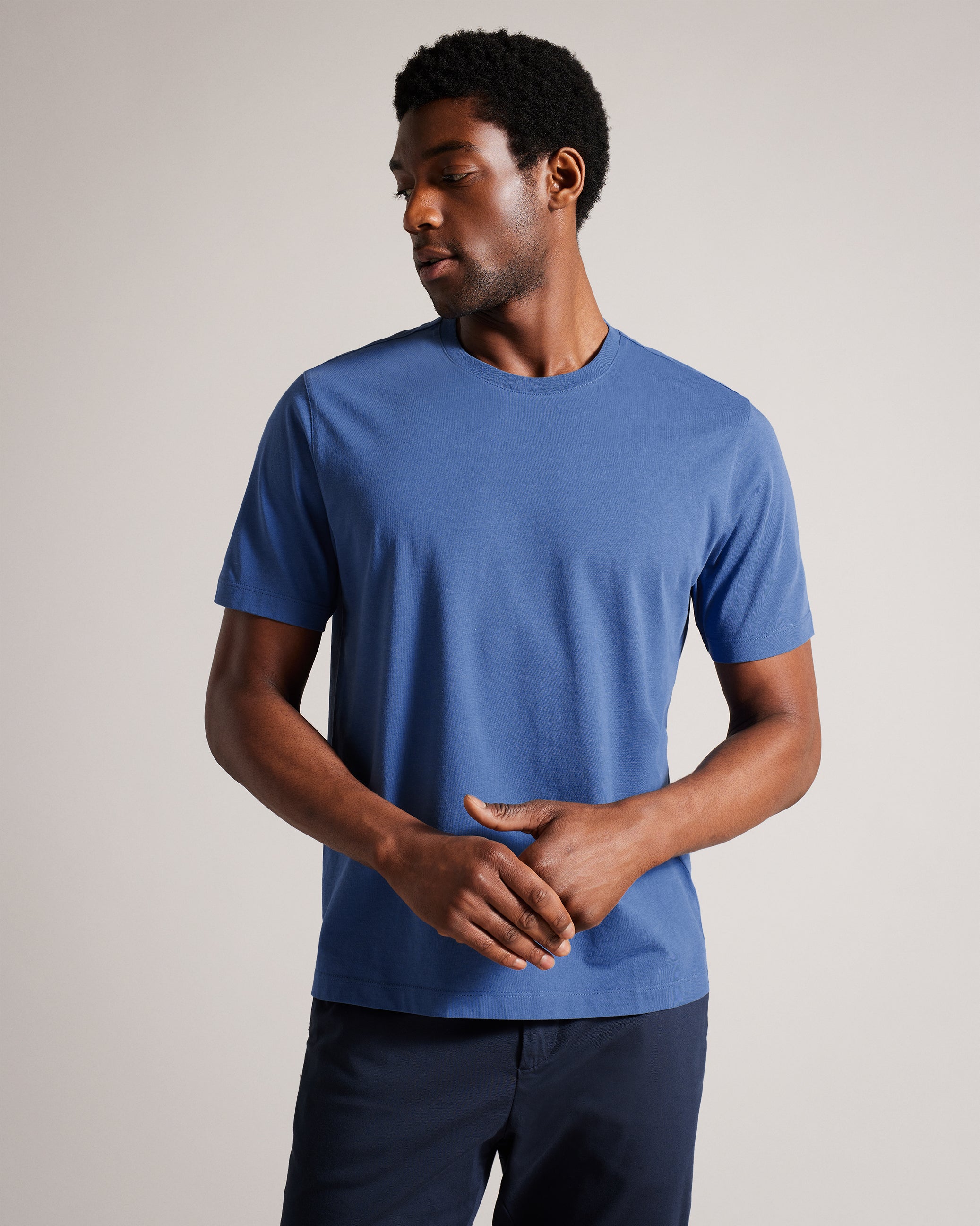 Men's Tywinn-Ss Regular Plain T-Shirt Blue
