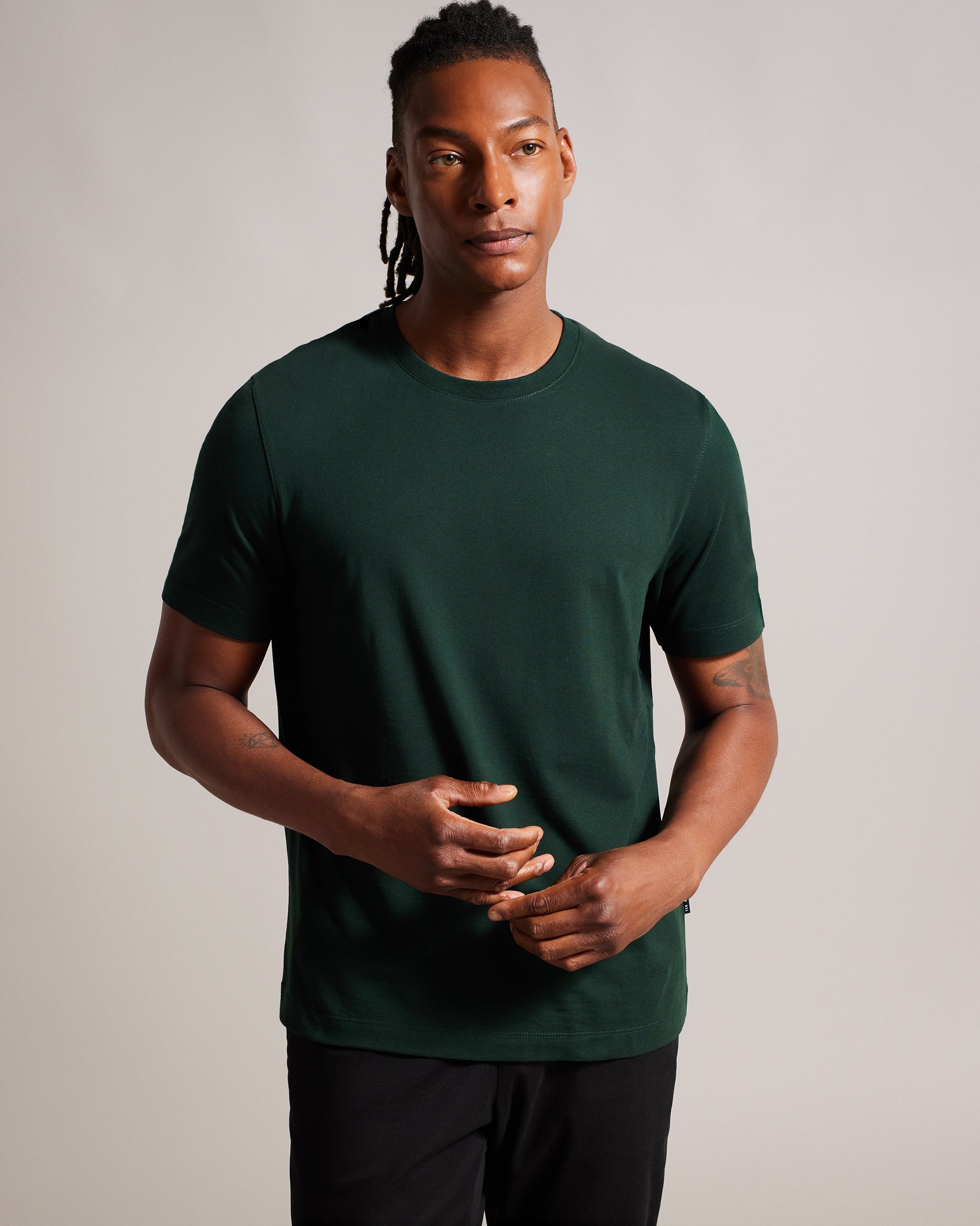 Men's Tywinn-Ss Regular Plain T-Shirt Dk-Green