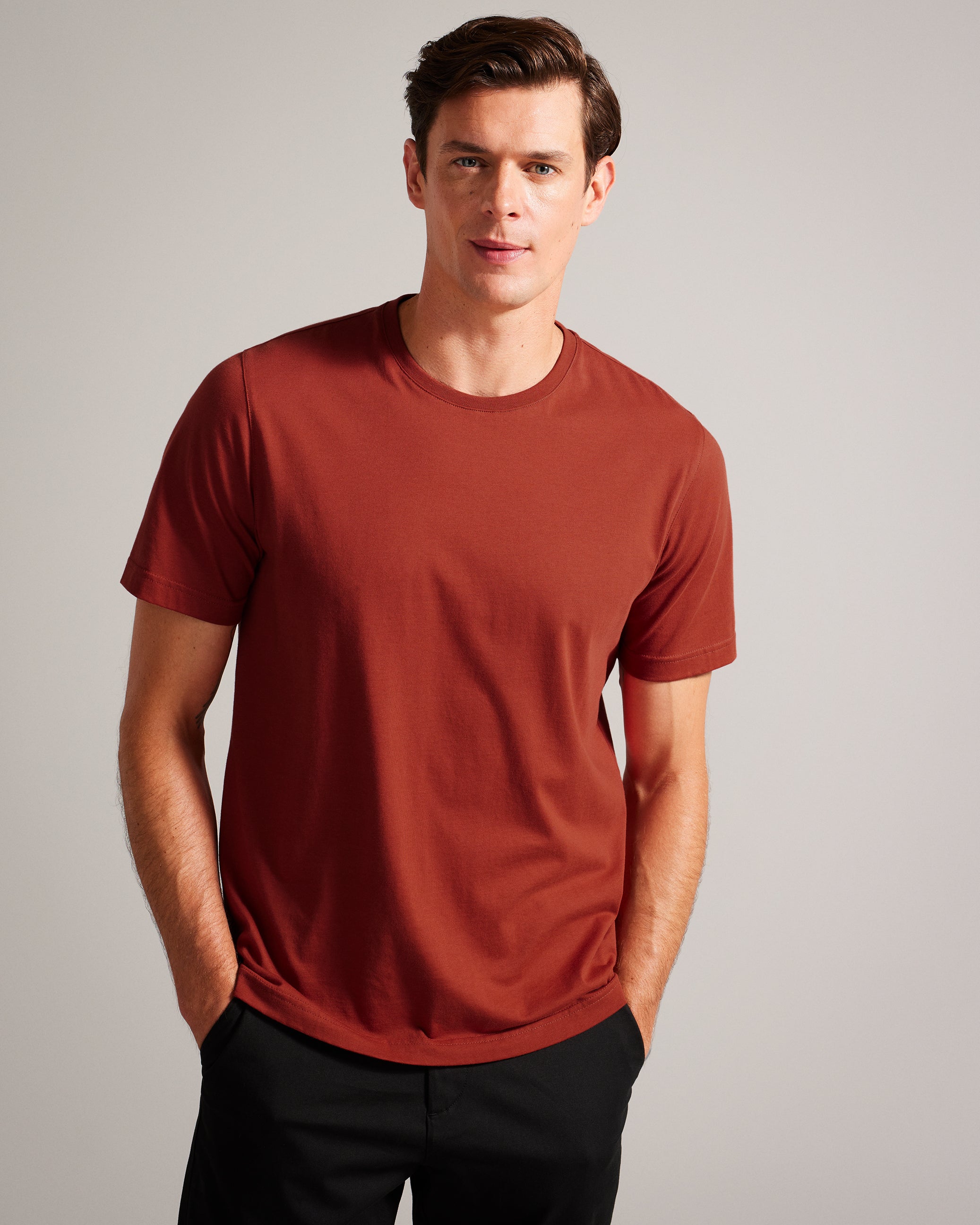 Men's Tywinn-Ss Regular Plain T-Shirt Dk-Orange