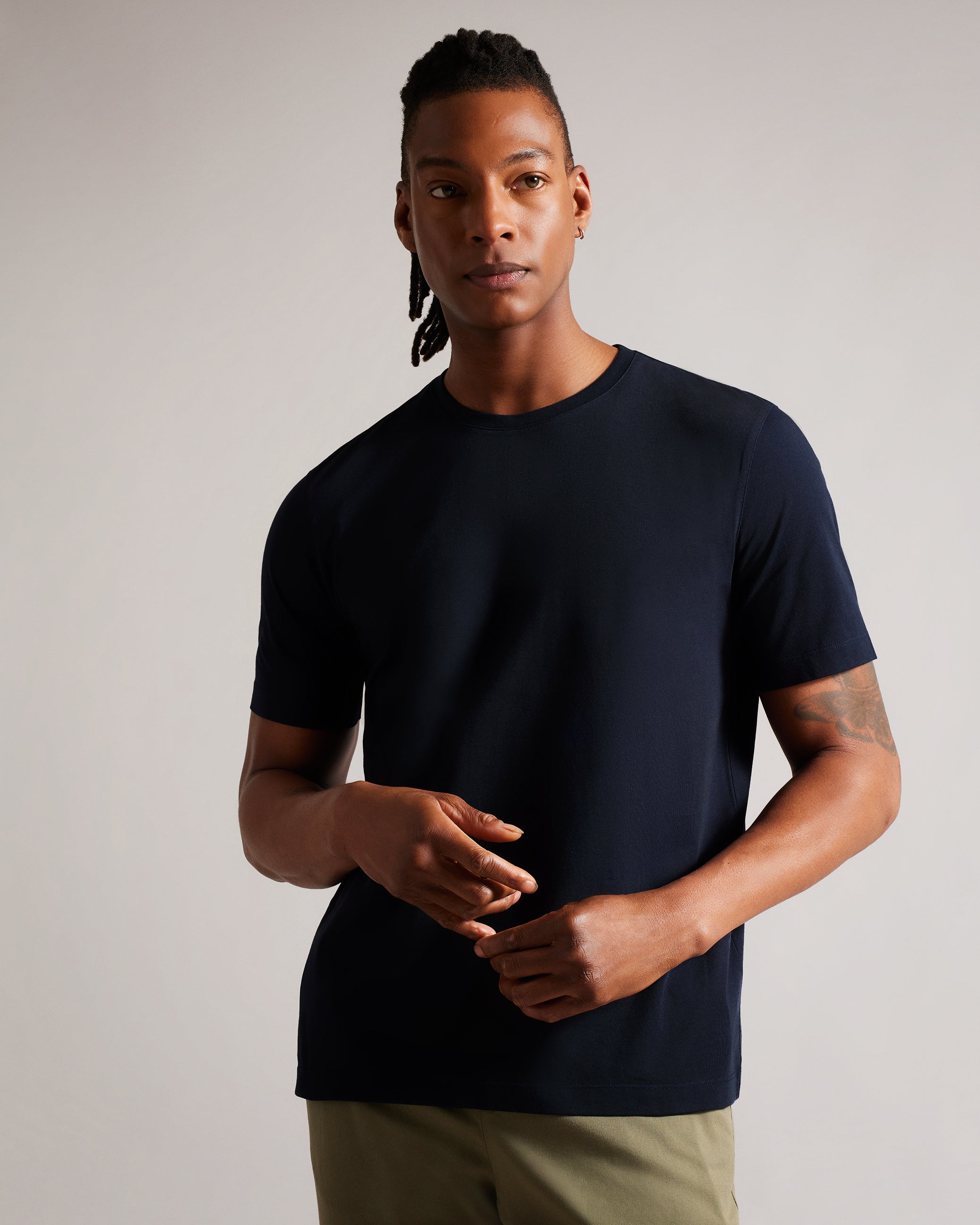 Men's Tywinn-Ss Regular Plain T-Shirt Navy