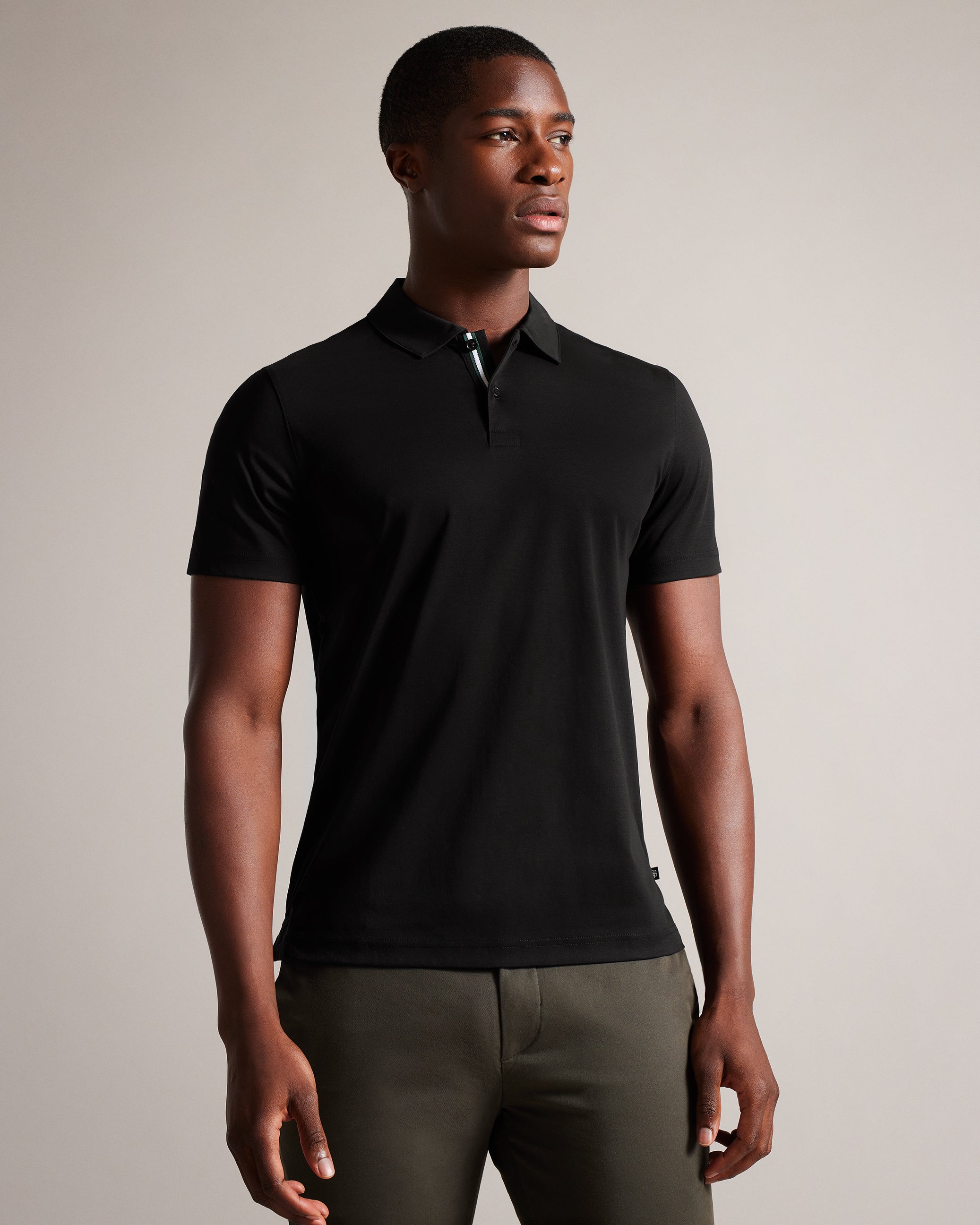 Men's Zeiter-Ss Slim Soft Touch Polo Black