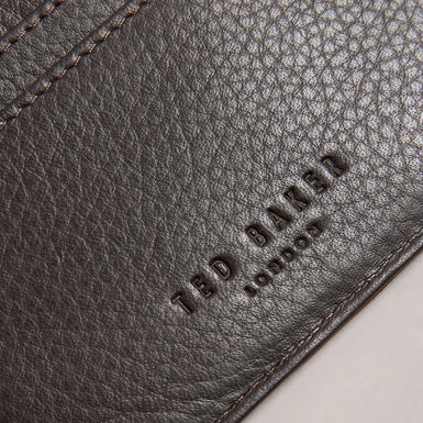 Men's Evet-Striped Leather Cardholder Brn-Choc