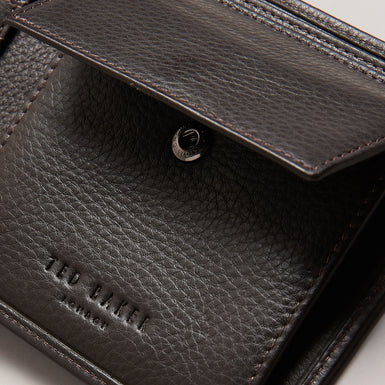 Men's Evon-Striped Leather Bifold Wallet Brn-Choc