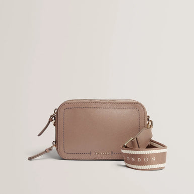 LINZIE: Webbing Leather Small Crossbody Camera Bag