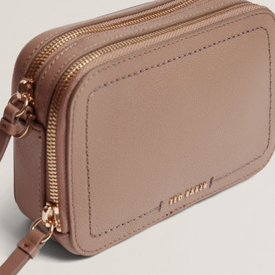 LINZIE: Webbing Leather Small Crossbody Camera Bag