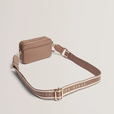 LINZIE: Webbing Leather Small Crossbody Camera Bag