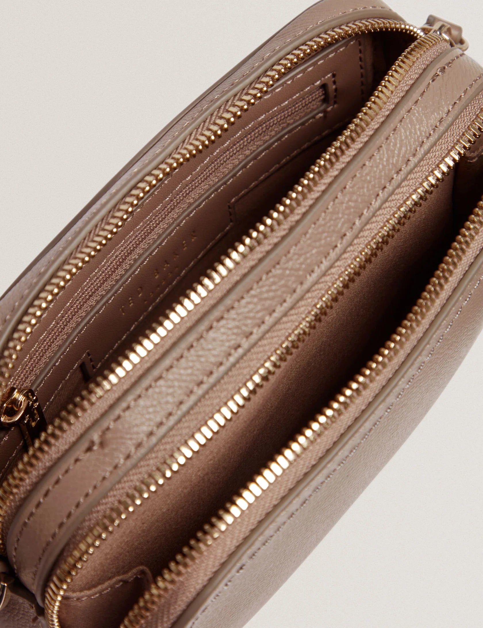 LINZIE: Webbing Leather Small Crossbody Camera Bag