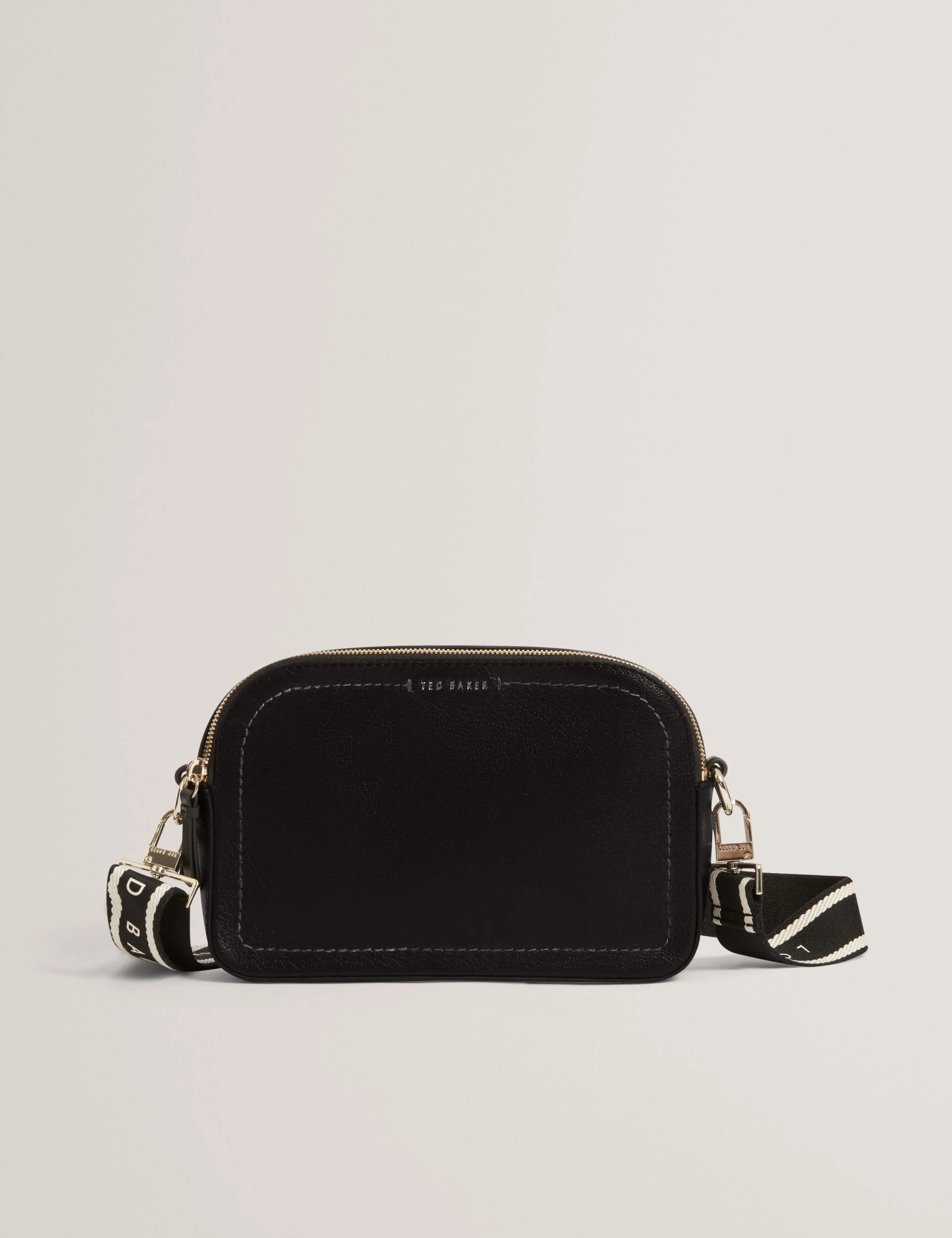 LUCEELE: Webbing Leather Crossbody Bag