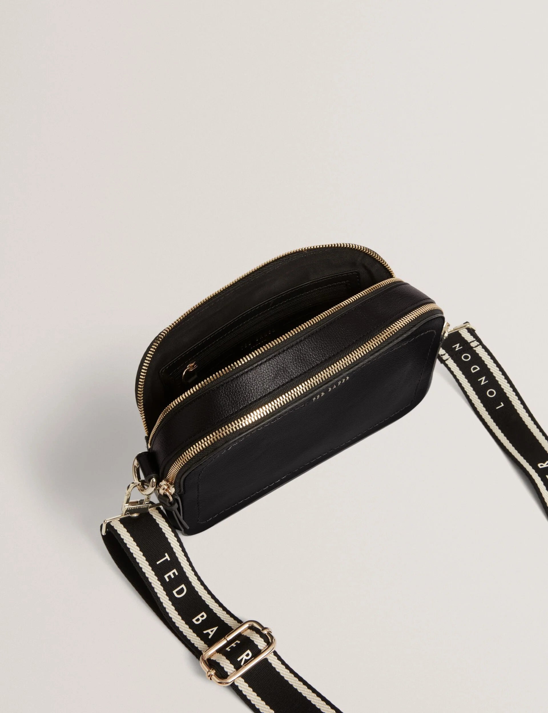 LUCEELE: Webbing Leather Crossbody Bag