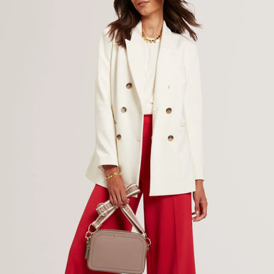 LUCEELE: Webbing Leather Crossbody Bag