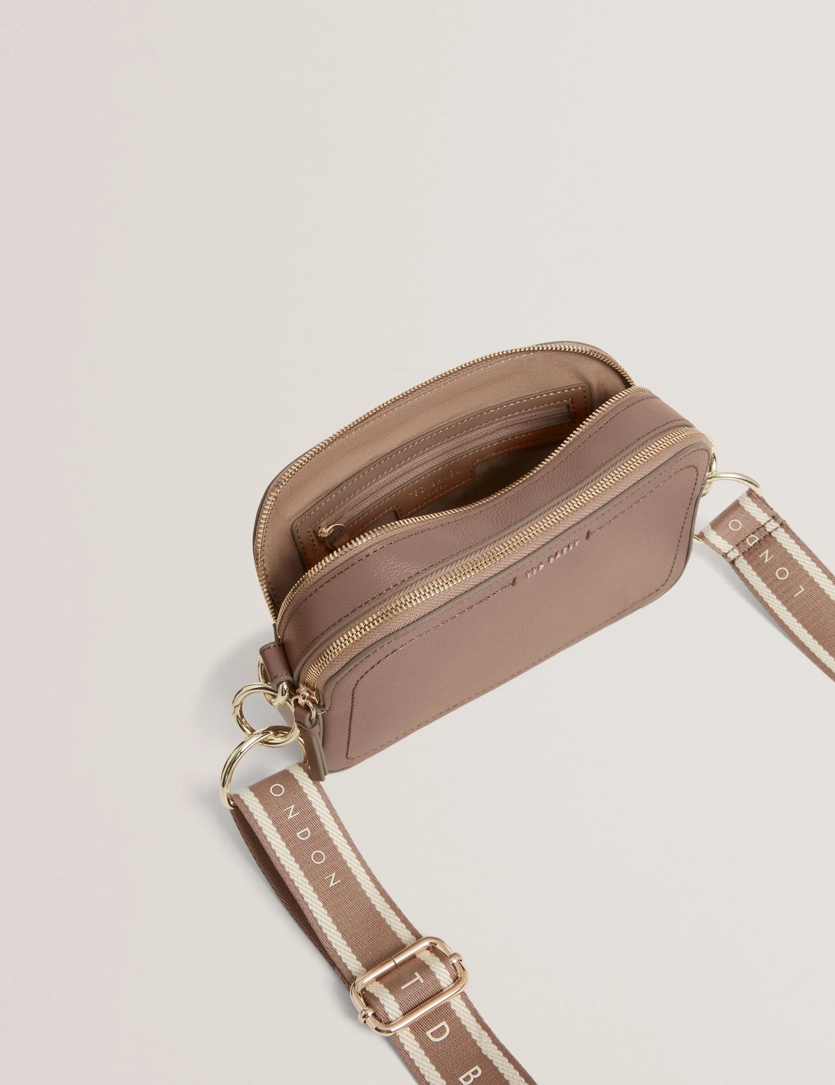 LUCEELE: Webbing Leather Crossbody Bag