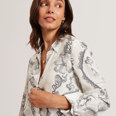 CHILLA: Long Line Printed Shirt