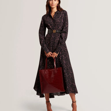 WENELLA: Croc Effect Large Icon Bag